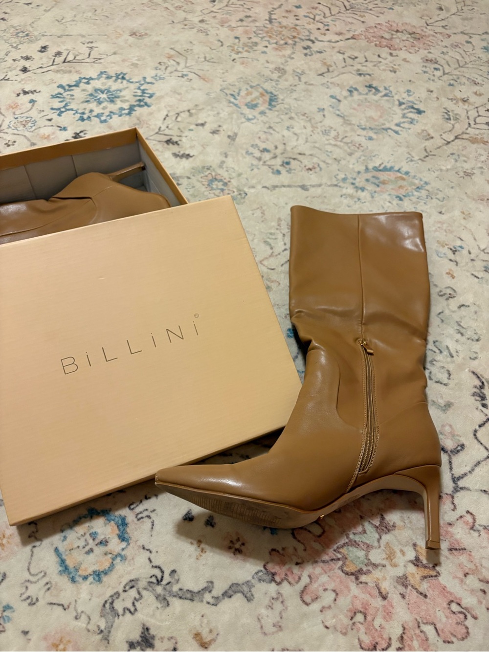 Billini Women's Tan Mid-Calf Pointed Toe Heel Boots. Size 10. Like NEW!